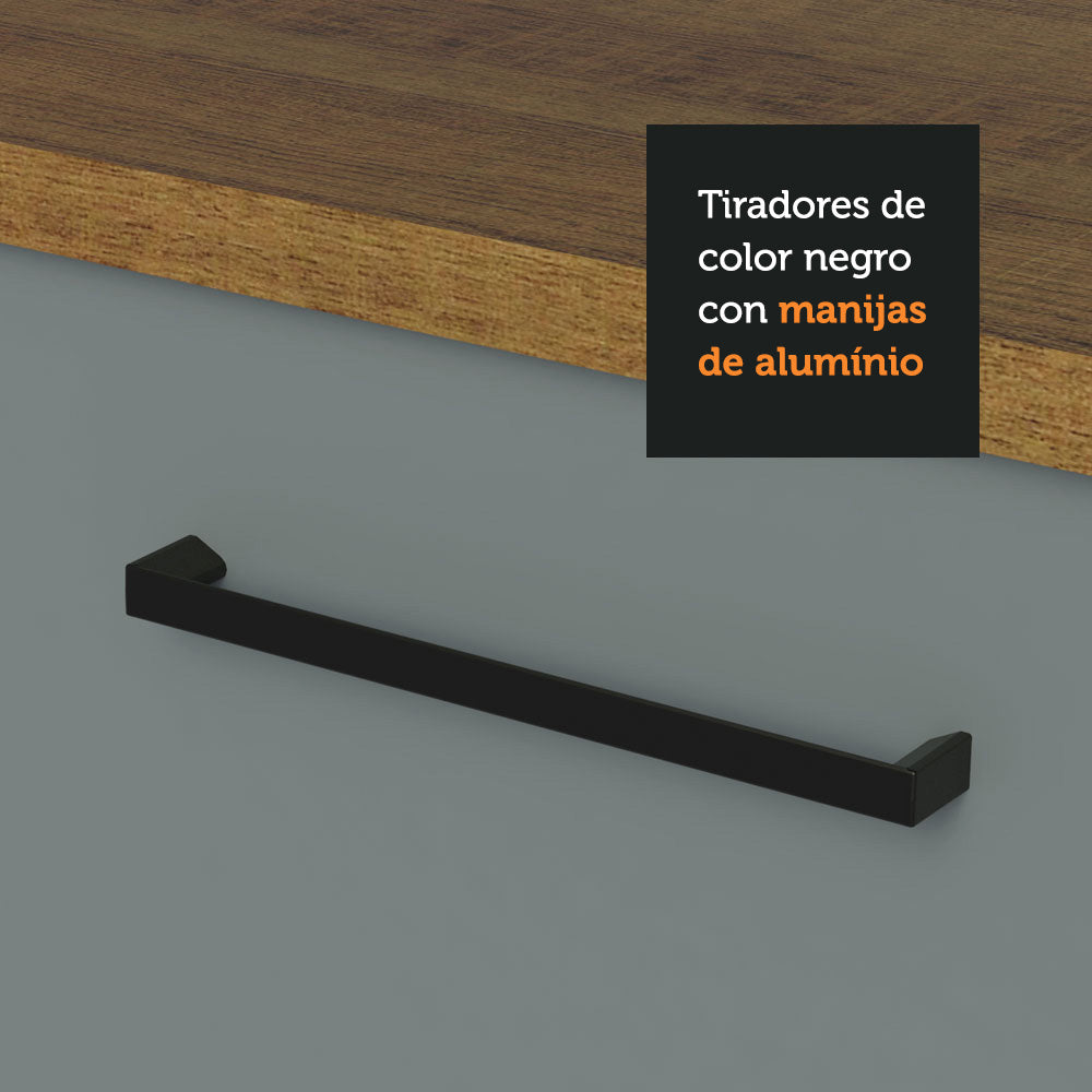 Bajo Mesada 120 cm 2 Cajones 1 Puerta Agata Marrón/Gris