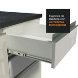 Bajo Mesada Cocina 100% MDF 120 cm 3 Puertas e 2 Cajones Blanco Acordes Madesa