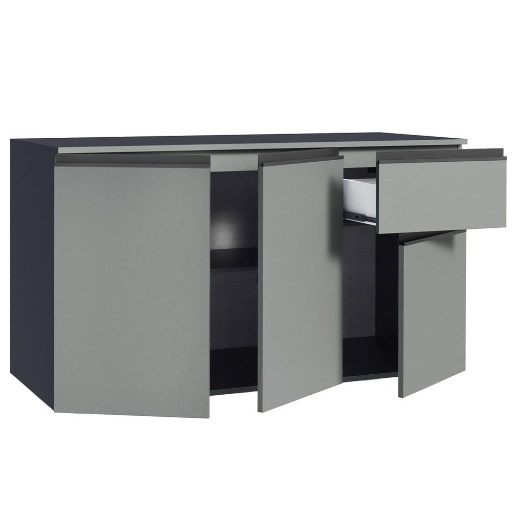 Bajo Mesada 120 cm 1 Cajón 3 Puertas Nice Gris