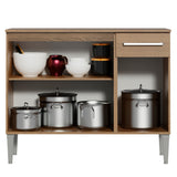 Bajo Mesada 3 Puertas y 1 Cajón Emilly Marrón