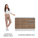 Bajo Mesada Bacha Glamy 120 cm 2 Puertas y 3 Cajones (Sin Tapa ni Bacha) Glamy Blanco/Marrón
