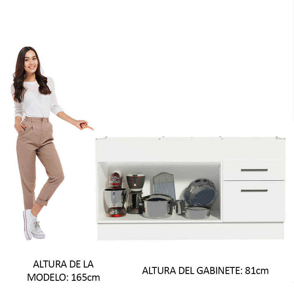 Bajo Mesada para Bacha 150cm (sin Bacha ni Tapa) Agata Blanco