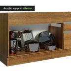 Bajo Mesada 150 cm 2 Puertas 2 Cajones Sin Mesada Marrón Glamy Madesa