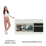 Bajo Mesada Cocina Madesa Glamy 150 cm 2 Puertas Blanco/Negro