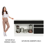 Bajo Mesada Cocina Madesa Glamy 150cm Con Tapa BN