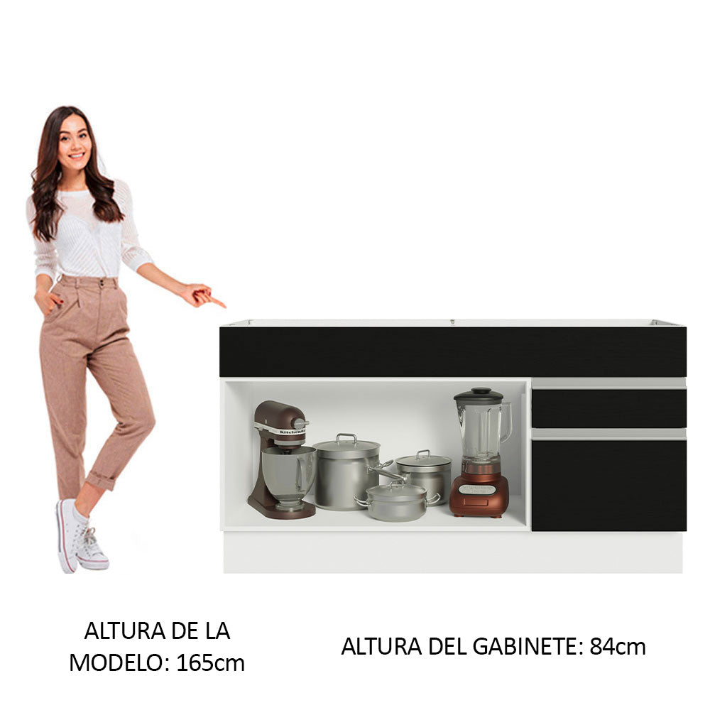 Bajo Mesada Cocina Madesa Glamy 150cm Sin Tapa BN