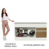 Bajo Mesada para Bacha 2 Puertas 2 Cajones 150cm (Con Tapa) Blanco/Marrón Glamy