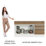 Bajo Mesada para Bacha 150 cm 2 Puertas y 2 Cajones (Sin Tapa ni Bacha) Glamy Blanco/Marrón
