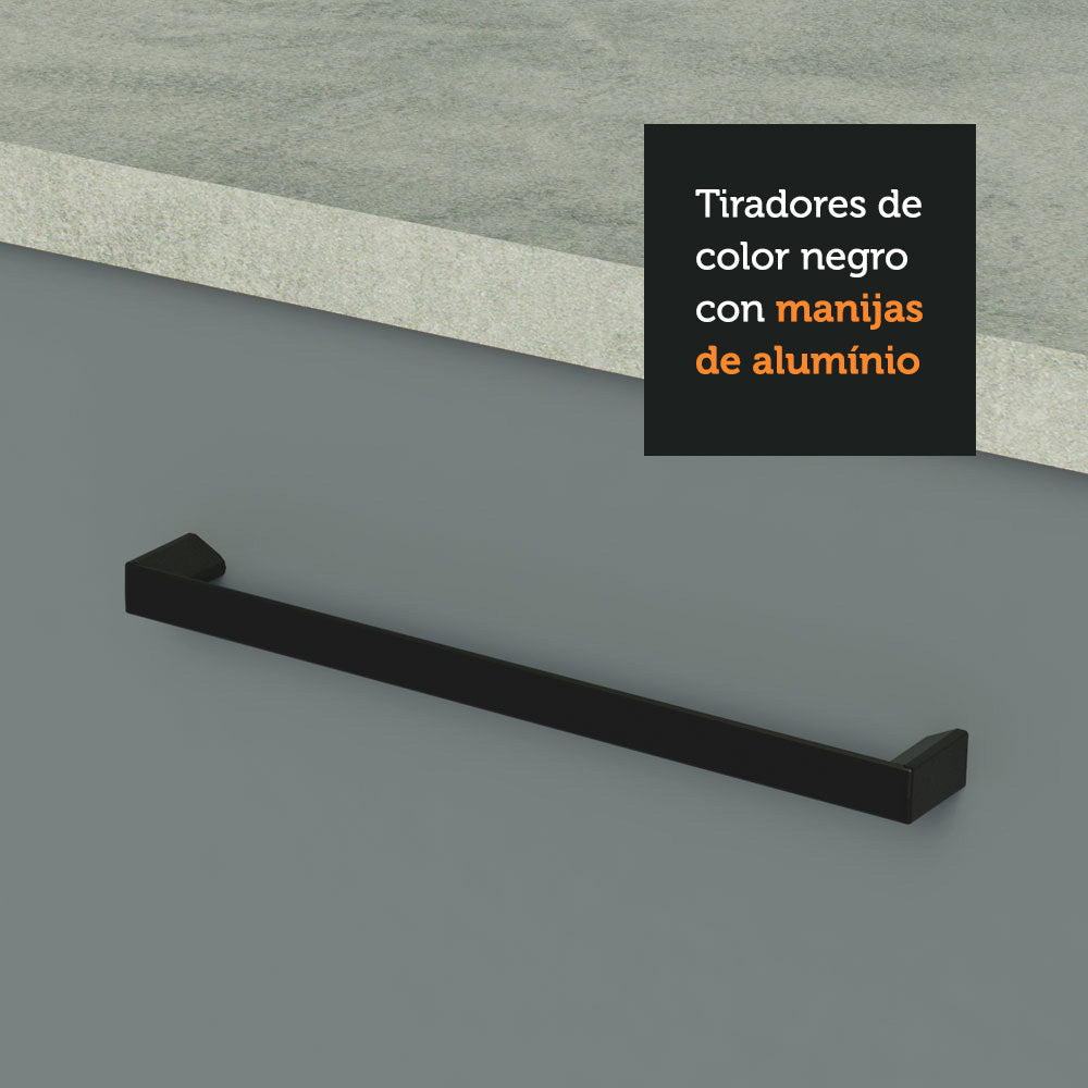 Bajo Mesada Cocina 150 cm 2 Puertas e 2 Cajones (Sin Mesada y Bacha) Blanco/Gris Agata Madesa