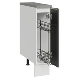 Bajo Mesada Especiero 20 cm 1 Puerta Blanco/Negro Lux Madesa