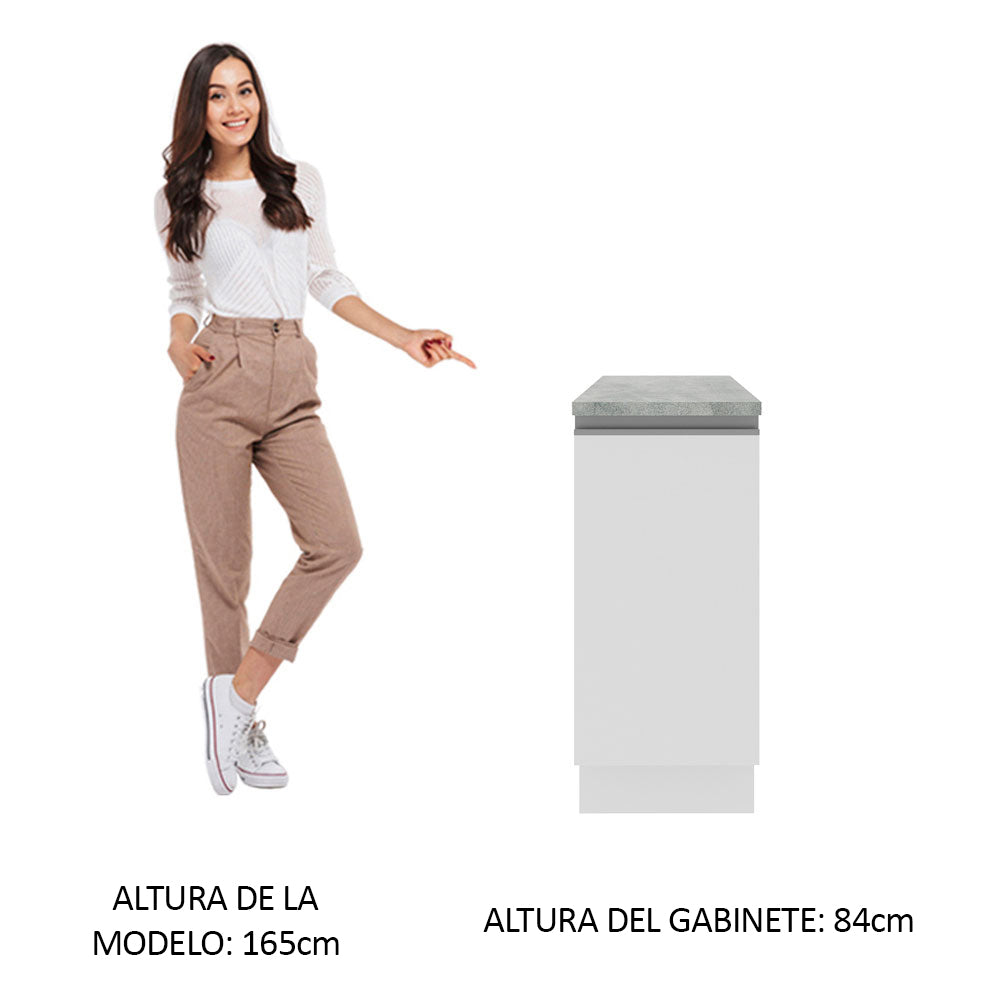 Bajo Mesada 35 cm 1 Puerta Glamy Blanco