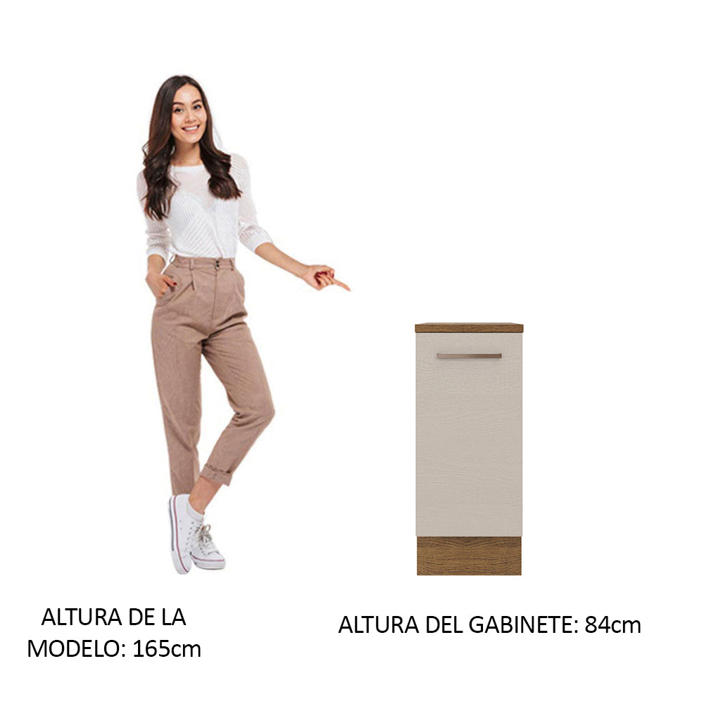Bajo Mesada 35 x 52 cm 1 Puerta Marrón/Crema Agata Madesa