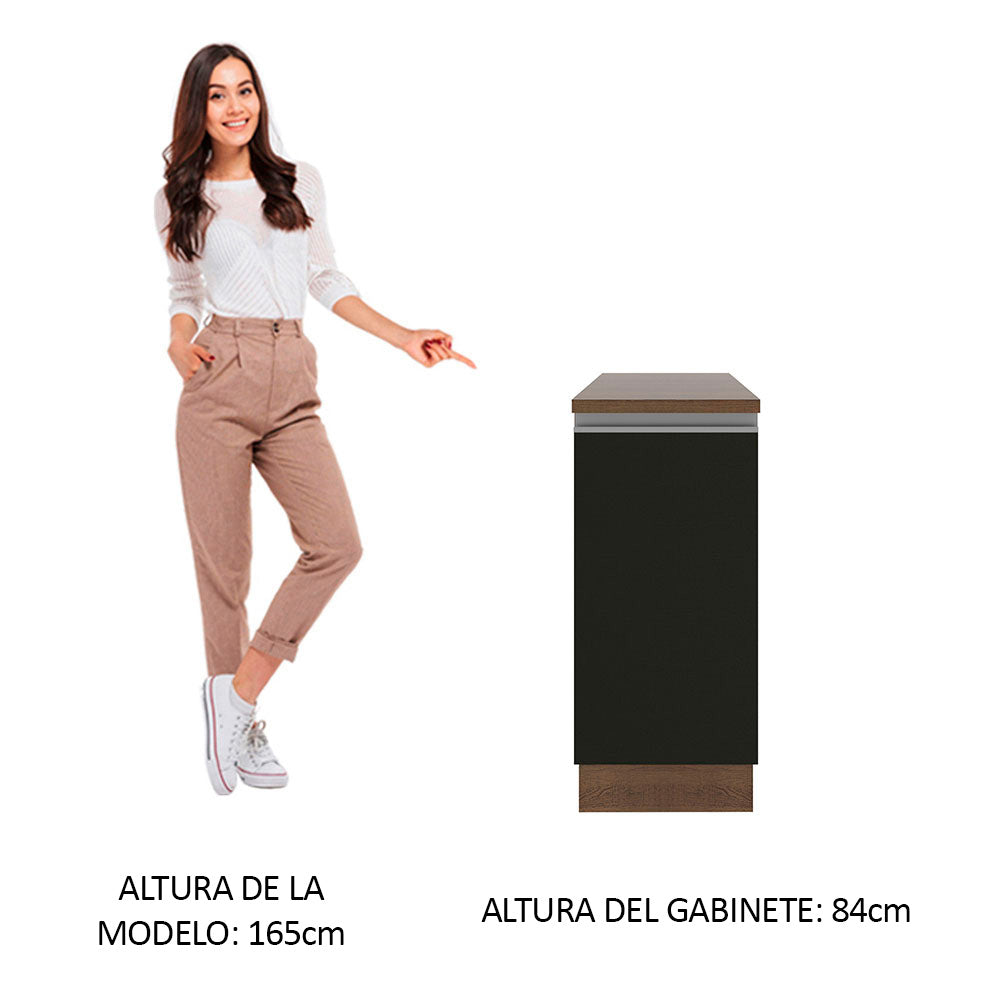 Bajo Mesada 35 cm 1 Puerta Marrón/Negro Glamy