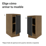 Bajo Mesada de Cocina 35 cm 1 Puerta (Con Mesada) Marrón/Negro Lux Madesa