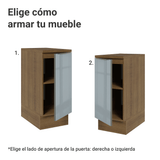 Bajo Mesada de Cocina 35 cm 1 Puerta (Con Mesada) Marrón/Gris Lux Madesa