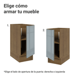 Bajo Mesada de Cocina 35 cm 1 Puerta (Sin Mesada) Marrón/Gris Lux Madesa