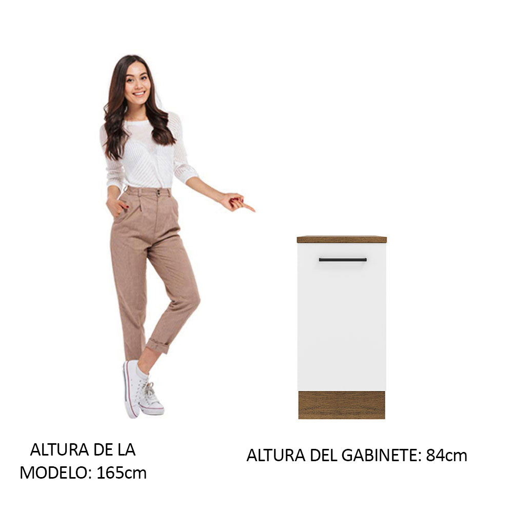 Bajo Mesada Agata 40 cm 1 Puerta Marrón/Blanco