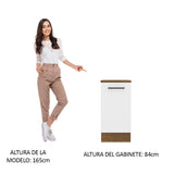 Bajo Mesada Agata 40 cm 1 Puerta Marrón/Blanco
