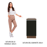 Bajo Mesada 40 cm 1 Puerta Glamy Marrón/Negro