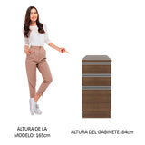 Bajo Mesada 40 cm 3 Cajones Glamy Marrón