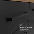 Bajo Mesada 40 cm 3 Cajones Sin Mesada Marrón/Negro Agata Madesa