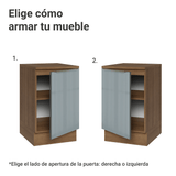 Bajo Mesada de Cocina 50 cm 1 Puerta (Con Mesada) Marrón/Gris Lux Madesa