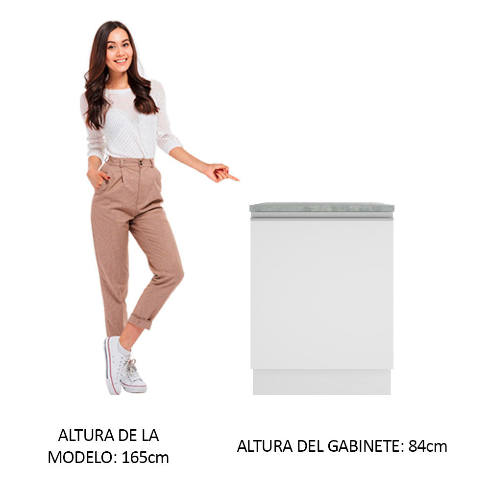 Bajo Mesada 60 cm 1 Puerta Blanco Glamy Madesa