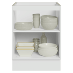 Bajo Mesada 60 cm 1 Puerta Sin Mesada Blanco/Crema Vik Madesa