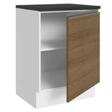 Bajo Mesada Cocina 100% MDF 60 cm 1 Puerta Blanco/Marrón Acordes Madesa