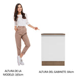 Bajo Mesada 60 cm 1 Puerta Glamy Marrón/Blanco