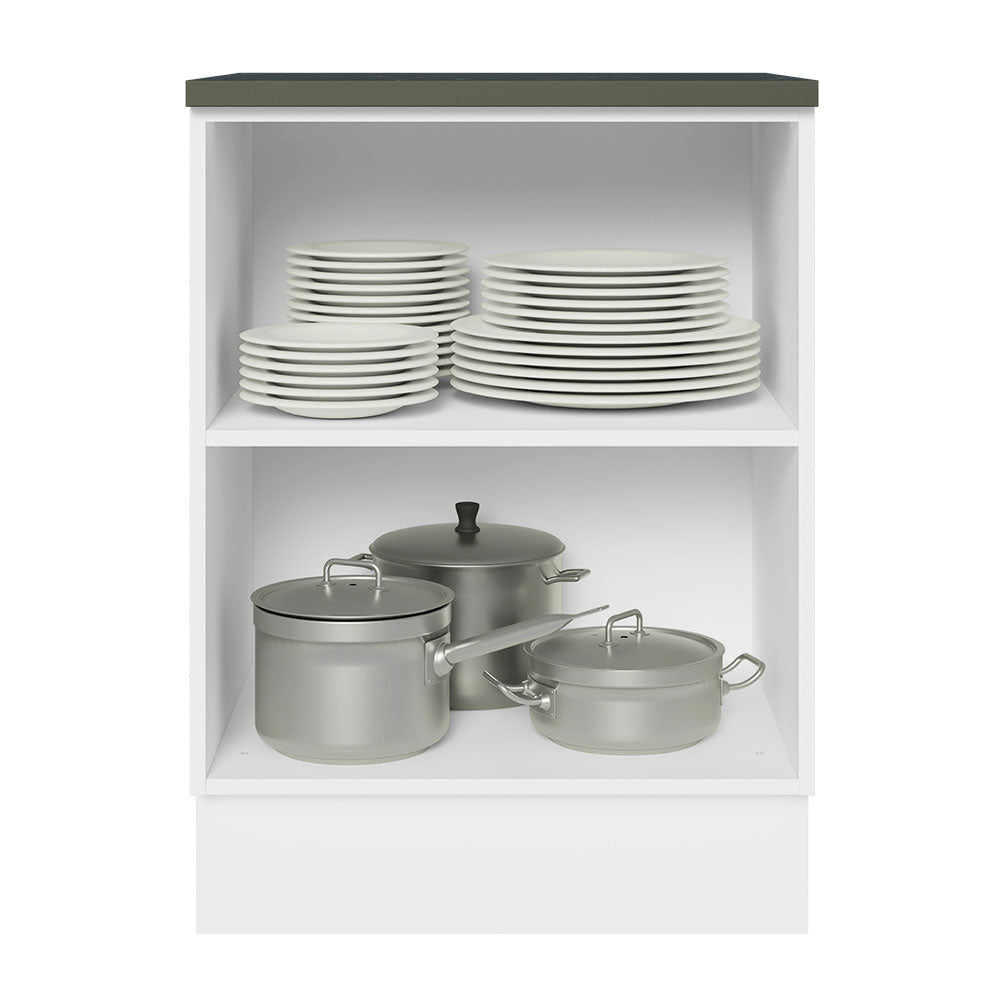 Bajo Mesada Cocina 100% MDF 60 cm 1 Puerta Blanco/Negro Acordes Madesa