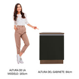 Bajo Mesada 60 cm Con 1 Puerta Glamy Marrón/Negro