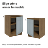 Bajo Mesada de Cocina 60 cm 1 Puerta Marrón/Gris Lux Madesa