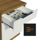 Bajo Mesada Cocina 60 cm 3 Cajones Marrón/Blanco Stella Madesa