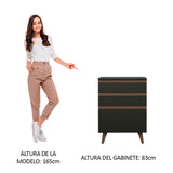 Bajo Mesada Reims 60 cm 3 Cajones Negro