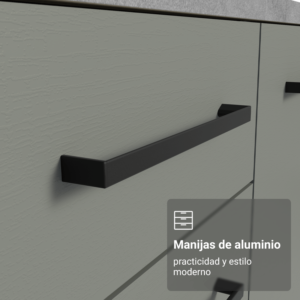 Bajo Mesada 60 cm 3 Cajones Sin Mesada Blanco/Gris Agata Madesa