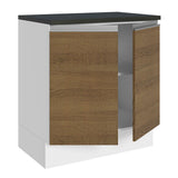 Bajo Mesada Cocina 100% MDF 70 cm 2 Puertas Blanco/Marrón Acordes Madesa