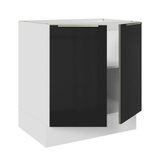 Bajo Mesada de Cocina 70 cm 2 Puetas (Sin Mesada) Blanco/Negro Lux Madesa