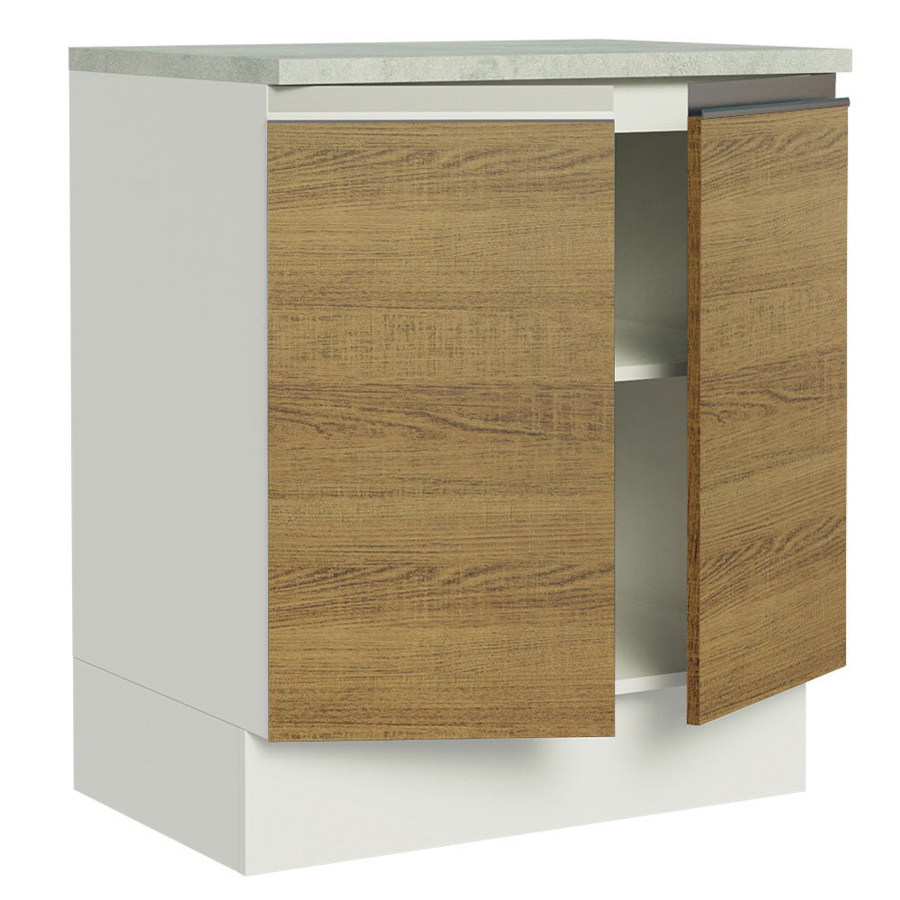 Bajo Mesada 70 cm 2 Puertas Glamy Blanco/Marrón