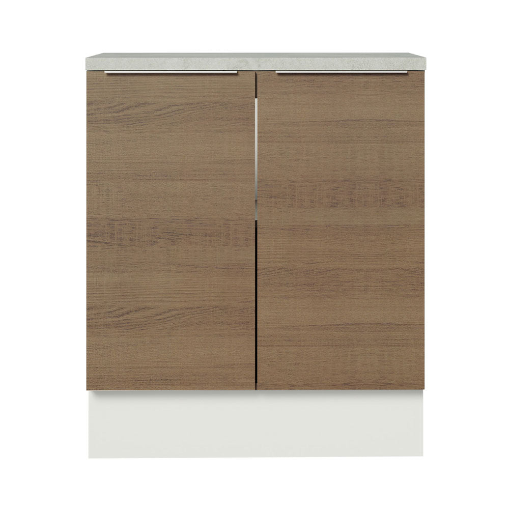 Bajo Mesada 70 cm Sin cajones 2 Puertas Stella Blanco/Marrón