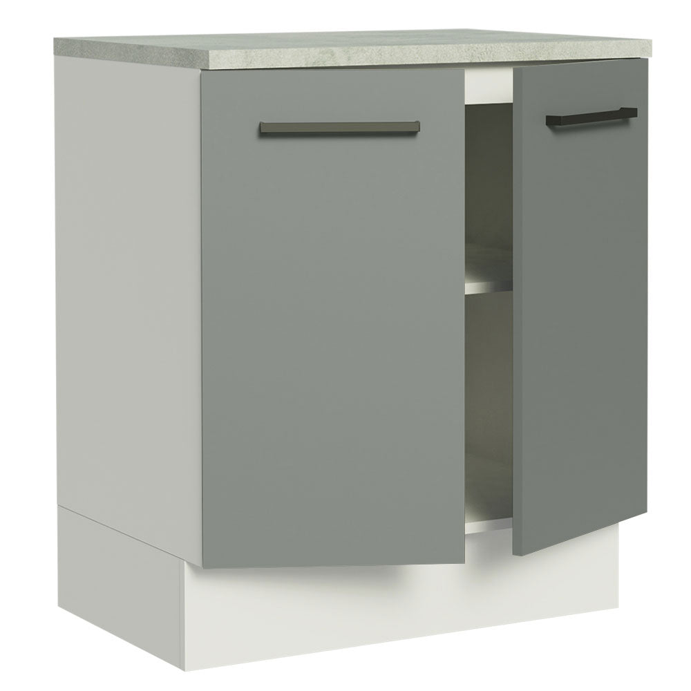 Bajo Mesada 70 cm Sin cajones 2 Puertas Agata Blanco/Gris