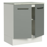 Bajo Mesada 70 cm Sin cajones 2 Puertas Agata Blanco/Gris