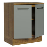 Bajo Mesada 70 cm Sin cajones 2 Puertas Agata Marrón/Gris