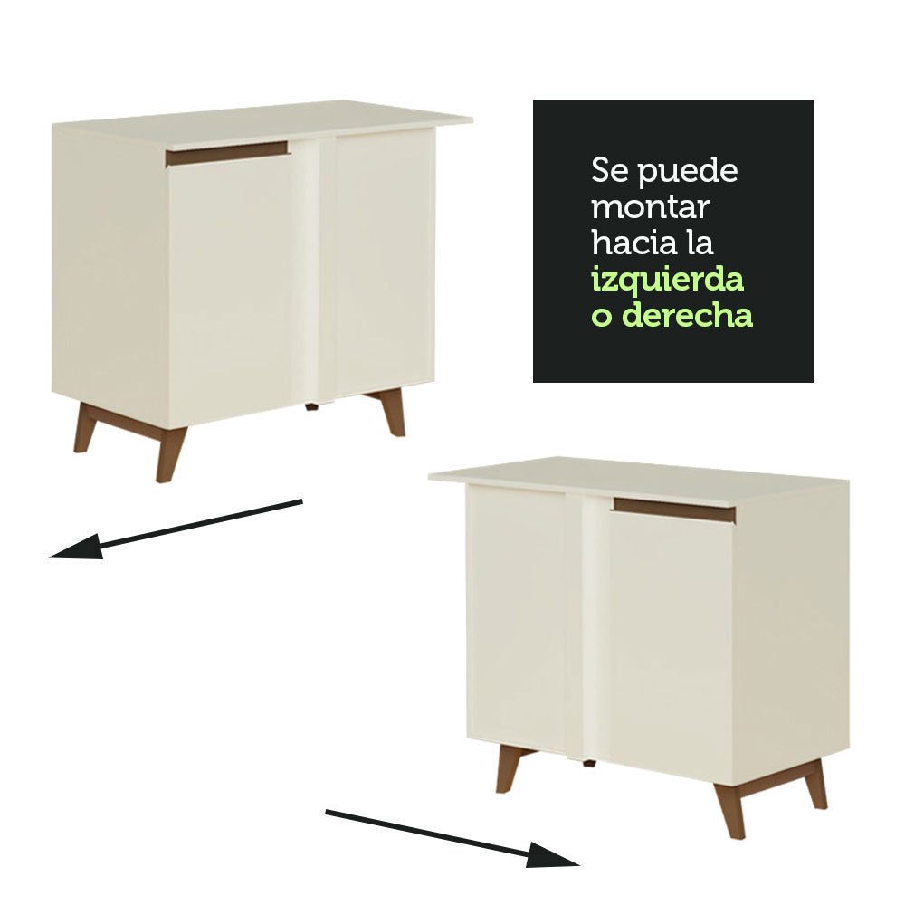 Bajo Mesada de Esquina 1 Puerta Reims Blanco