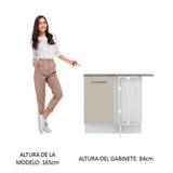 Bajo Mesada Esquinero 1 Puerta Agata Blanco/Crema