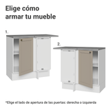 Bajo Mesada Esquinero 1 Puerta Blanco/Crema Vik Madesa