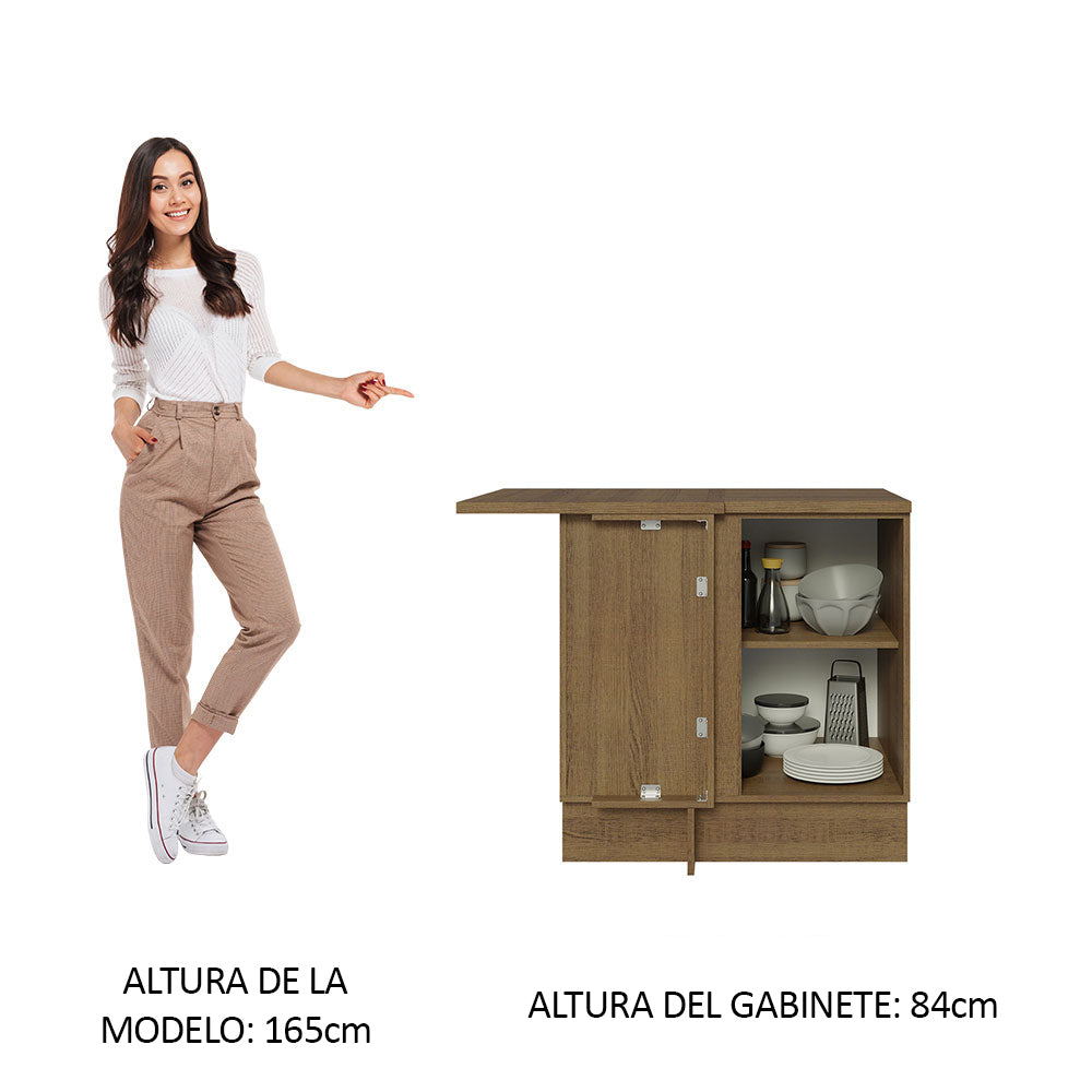 Bajo Mesada de Esquina de Cocina Glamy 1 Puerta Marrón