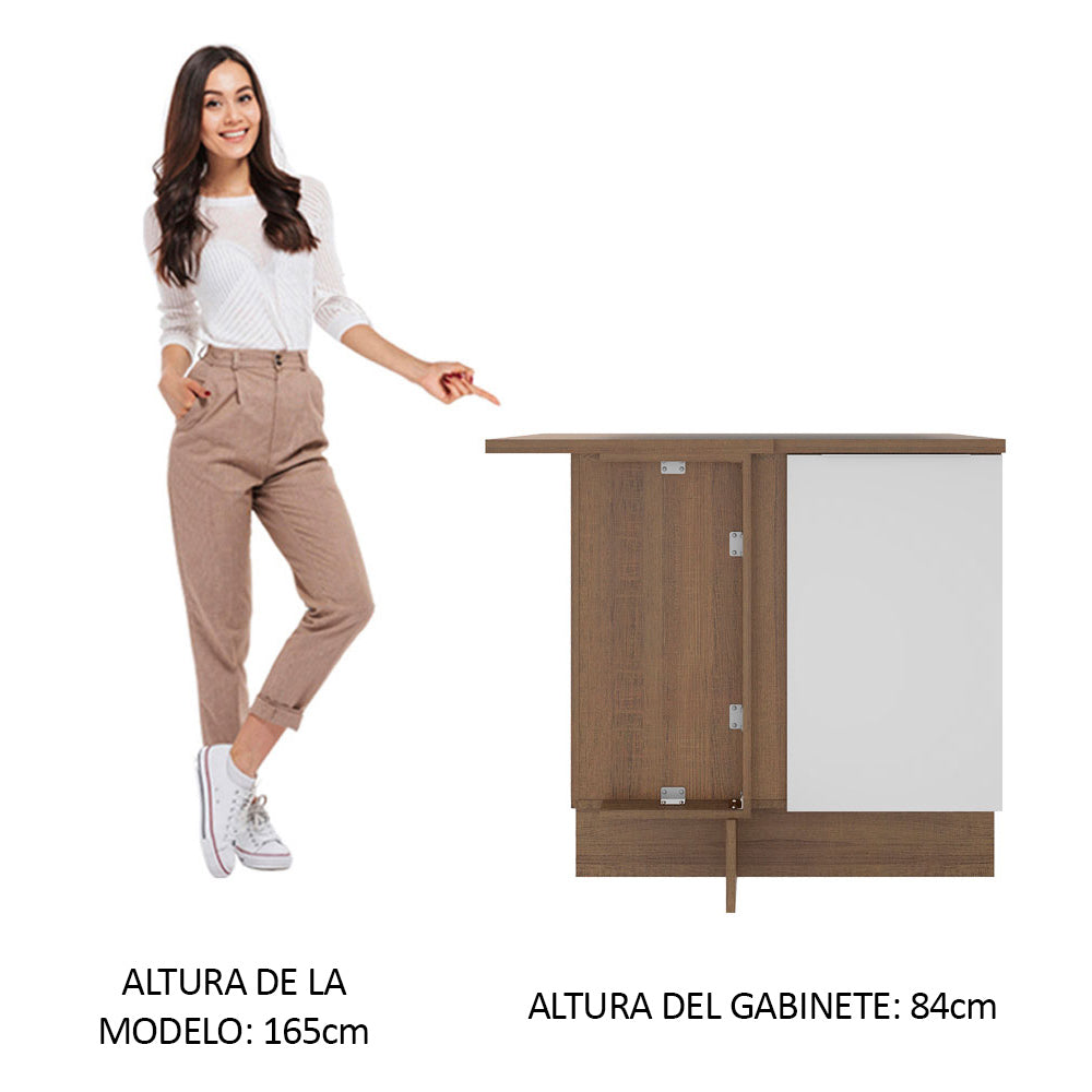 Bajo Mesada 94 cm Sin cajones 1 Puerta Stella Marrón/Blanco