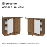 Bajo Mesada esquinero 1 Puerta Marrón/Blanco Vik Madesa
