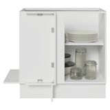 Bajo Mesada Esquinero 94 cm 1 Puerta (Sin Mesada) Blanco/Marrón Stella Madesa